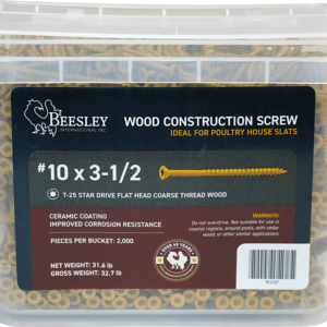 Screws, #10 X 3 1/2" Star Drive Flat Head Coarse Thread Wood