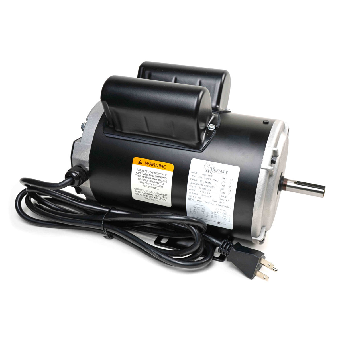 Motor, W 9FT 14/3 220V Cord (6-15P) 1 1/2 HP Fan