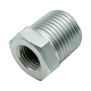 Hex Bushing, 1/2 NPT X 1/4 FPT Mild Steel Zinc Plated